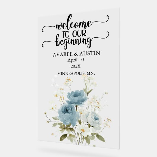 Welcome to our Beginning Wedding  Acrylic Sign Acrylschild (Winkel)