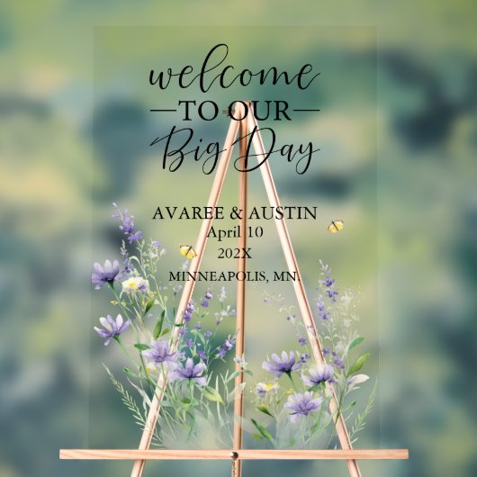 Welcome To Our Big Day Wedding Acrylschild (Neutral)