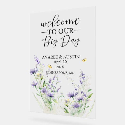 Welcome To Our Big Day Wedding Acrylschild (Winkel)