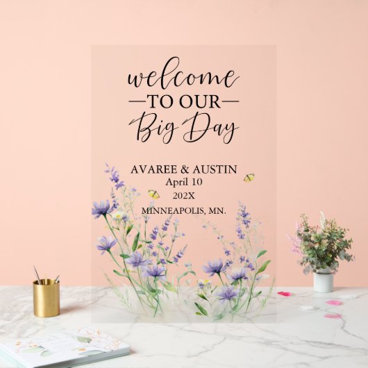 Welcome To Our Big Day Wedding Acrylschild (Hochzeit)