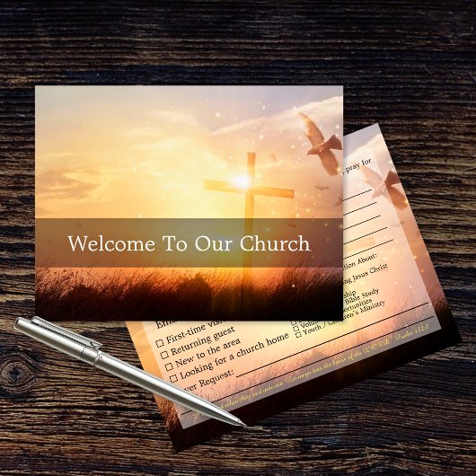 Welcome To Our Church Sunrise Dove Visitors Postkarte