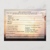 Welcome To Our Church Sunrise Dove Visitors Postkarte (Rückseite)