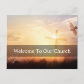 Welcome To Our Church Sunrise Dove Visitors Postkarte (Vorderseite)