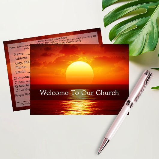 Welcome To Our Church Visitors Big Sunset Karte