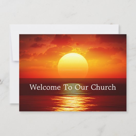 Welcome To Our Church Visitors Big Sunset Karte (Vorderseite)
