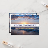 Welcome to Our Church Visitors Connection Card Karte (Vorderseite/Rückseite Beispiel)