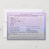 Welcome To Our Church Visitors Purple Sunset Karte (Rückseite)