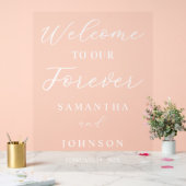 Welcome to Our Forever Script Wedding Welcome Acrylschild (Hochzeit)