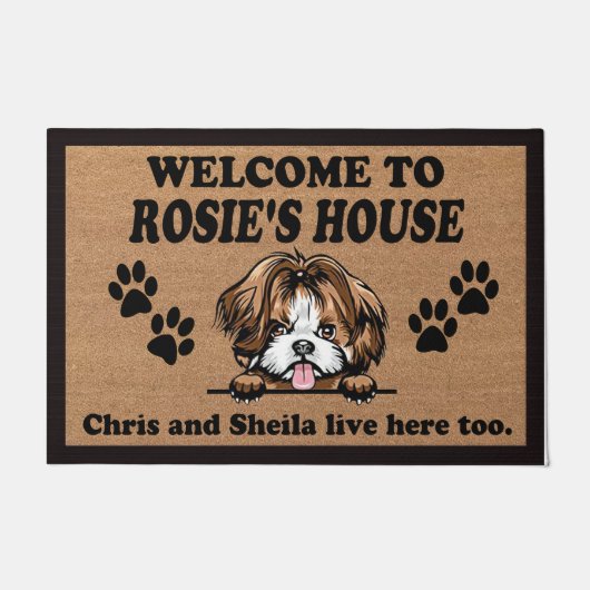 Welcome To Our Home Custom Dog Name Doormat Fußmatte (Vorderseite)