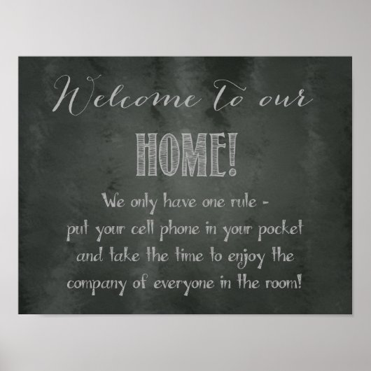 Welcome to Our Home - No Cell Phones Poster (Vorne)
