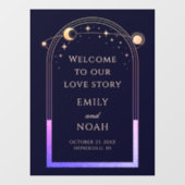 Welcome To Our Love Story Navy Blue Celestial Fensteraufkleber (Blatt)