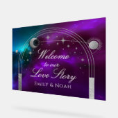Welcome To Our Love Story Purple Teal Celestial Acrylschild (Winkel)