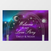 Welcome To Our Love Story Purple Teal Celestial Fensteraufkleber (Blatt)