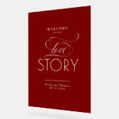 Welcome To Our Love Story Red Wedding Welcome Acrylschild (Winkel)