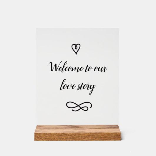 Welcome to Our Love Story Romantic Wedding Acrylschild (Vorderseite)