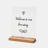 Welcome to Our Love Story Romantic Wedding Acrylschild (Winkel)