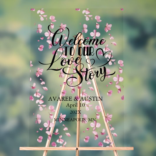 Welcome to Our Love Story Wedding Acrylschild (Neutral)