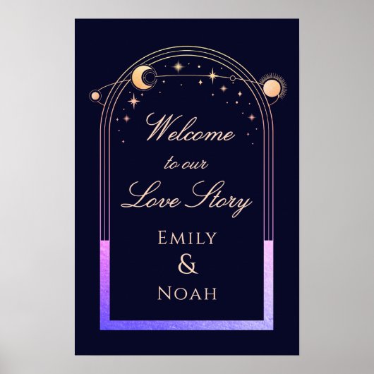 Welcome To Our Love Story Wedding Welcome Sign Poster (Vorne)