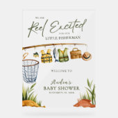 Welcome to our Reel Excited Little Fisherman Baby Acrylschild (Vorderseite)