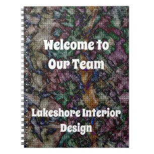 Welcome to Our Team Swirled Colorful Tiled Mosaic Notizblock