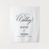 Welcome To Our Wedding Calligraphy Fabric Sign  Wandteppich (Vorderseite)