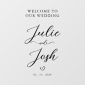 Welcome To Our Wedding Elegant Fensteraufkleber (Blatt)