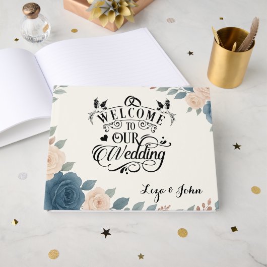 Welcome To Our Wedding Gästebuch (Vorderseite Offen)