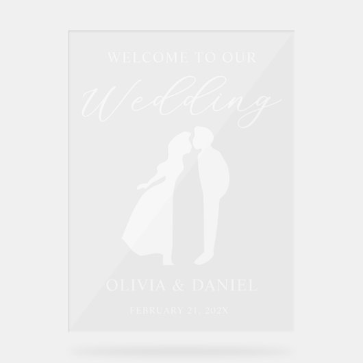 Welcome to Our Wedding Modern Script Acrylschild (Vorderseite)