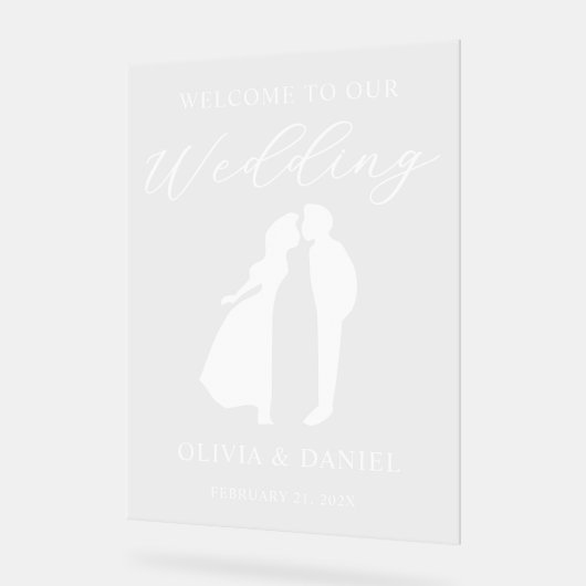 Welcome to Our Wedding Modern Script Acrylschild (Winkel)