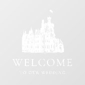 Welcome to Our Wedding White Venue Illustration Fensteraufkleber (Blatt)