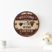 Welcome to Our Wine Corner Große Wanduhr (Zuhause)