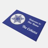 "Welcome to Our Zuhause" Star von David Custom Fußmatte (Schrägansicht)