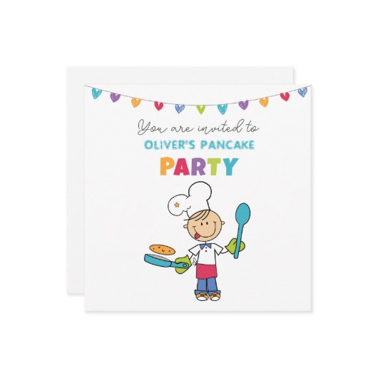 Welcome to Pancake Party invitation Save The Date (Vorderseite/Rückseite Beispiel)