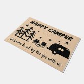 Welcome To Sit By Fire With Us Mat, Camper Gift Fußmatte (Schrägansicht)