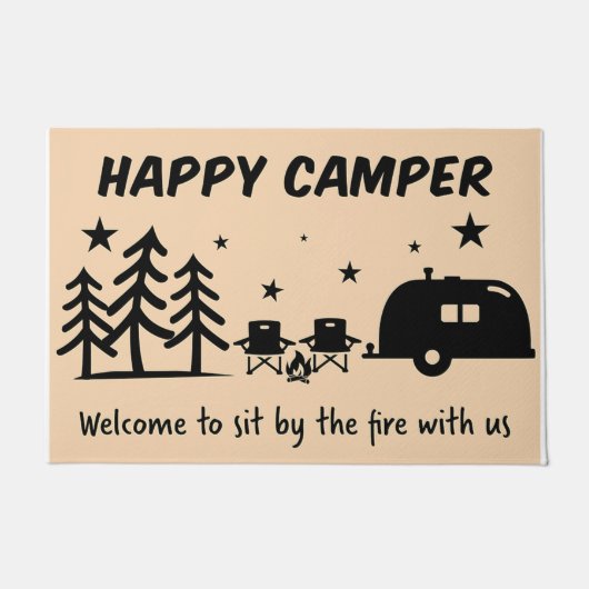Welcome To Sit By Fire With Us Mat, Camper Gift Fußmatte (Vorderseite)