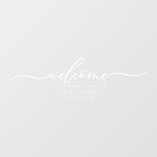 Welcome to the BABY SHOWER of signature script Fensteraufkleber (Blatt)