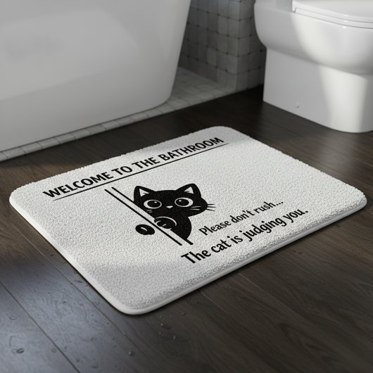 Welcome To The Bathroom Cat Companion Badematte