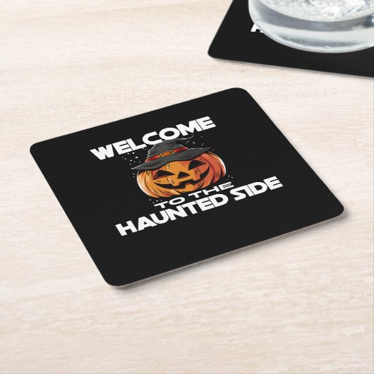 Welcome To The Haunted Side Paper Coaster Rechteckiger Pappuntersetzer (angewinkelt)