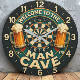 Welcome to the Man Cave  Große Wanduhr