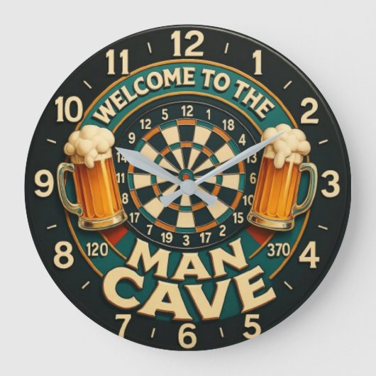 Welcome to the Man Cave Große Wanduhr (Vorderseite)
