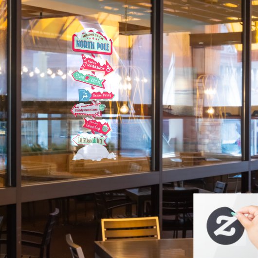 Welcome To The North Pole Post Christmas Fensteraufkleber (Restaurantfenster)