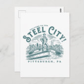 Welcome to the Steel City Pittsburgh City PA Postkarte (Vorne/Hinten)