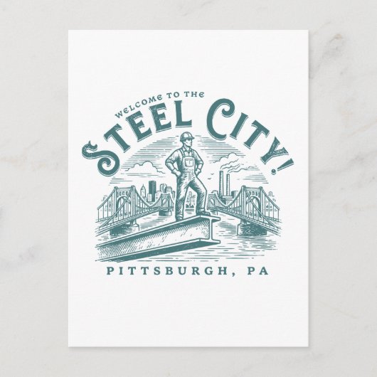 Welcome to the Steel City Pittsburgh City PA Postkarte (Vorderseite)