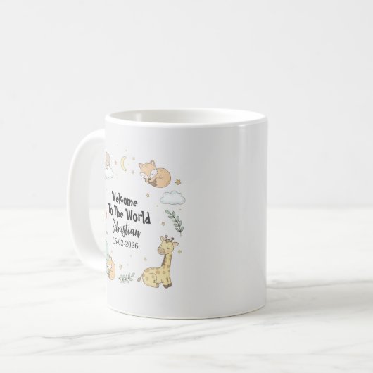 Welcome To The World Animals Coffee Mug Kaffeetasse (Vorderseite Links)