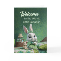 Welcome to the World Baby Girl Cute Bunny Nursery