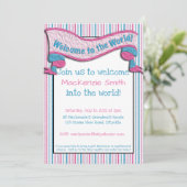 Welcome to the World! Baby Shower Einladung (Stehend Vorderseite)