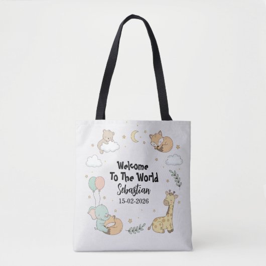 Welcome To The World Sebastian Personalized Tote  Tasche (Vorderseite)