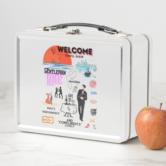 WELCOME TRAVEL AGAIN METALL BROTDOSE (Beispiel)