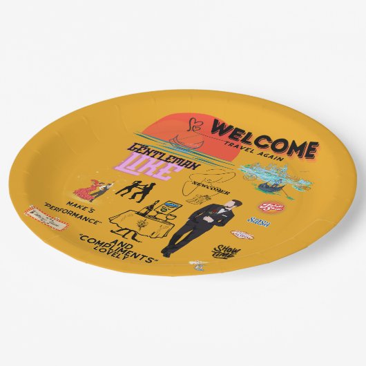 WELCOME TRAVEL AGAIN PAPPTELLER (Schrägansicht)