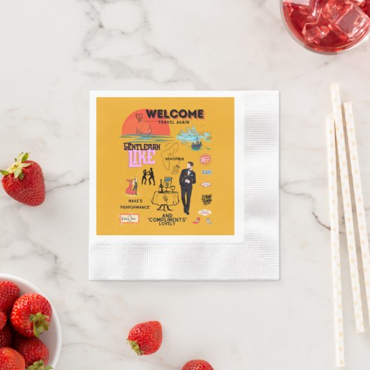 WELCOME TRAVEL AGAIN SERVIETTE (Beispiel)